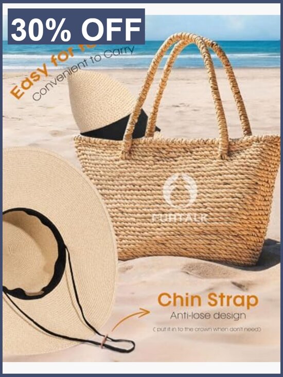 Wide Brim Floppy Sun Hat UPF 80 Packable Beach Straw Hat main image 6